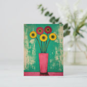 ミニマリストWhimsy花No.048 ポストカード (スタンド正面)