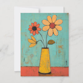 ミニマリストWhimsy花No.087 ポストカード