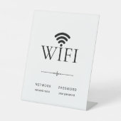 ミニマリストWiFiネットワークパスワードサイン 台座サイン (正面)