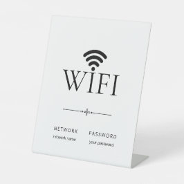 ミニマリストWiFiネットワークパスワードサイン 台座サイン