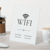 ミニマリストWiFiネットワークパスワードサイン 台座サイン (インサイチュ)