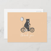 ミニマリストYoに登場する、かわいいスカンジナビア感謝していベア ポストカード (正面/裏面)