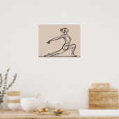 ミニマリストYoga Girl - Line Art ポスター (キッチン)