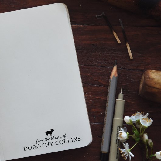 ミニマリストYorkshire Dog From The Library Of, Book ラバースタンプ