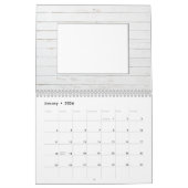 ミニマリスパーソナライズされたトのフ素朴ォトフレーム カレンダー (1月 2026)