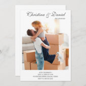 ミニマリスパーソナライズされたトフォト婚約パーティ 招待状 (正面/裏面)