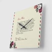 ミニマリスパーソナライズされたトラブレター手書き スクエア壁時計 (傾斜)