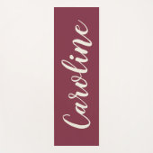 ミニマリスパーソナライズされたト書道名マルーン ヨガマット (正面)