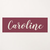 ミニマリスパーソナライズされたト書道名マルーン ヨガマット (正面(横))