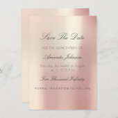 ミニマリスピンクローズキンセアニラ日付を保存 招待状 (正面/裏面)