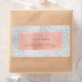 ミニマリスピンクローズフォイルシルバー差出人住所 ラベル (インサイチュ)