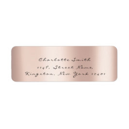 ミニマリスピンクローズブラック赤面RSVP エレガント ラベル