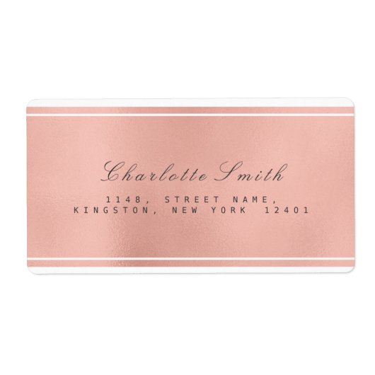 ミニマリスピンクローズ金ゴールド出荷住所 シール (正面)