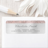 ミニマリスピンクローズ金ゴールド差出人住所ラベル ラベル (インサイチュ)