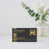 ミニマリスフェイクトストライプ金ゴールド物流輸送 名刺 (スタンド正面)