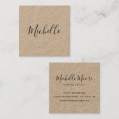 ミニマリスフェミニントの田舎のクラフト紙 スクエア名刺 (正面/裏面)