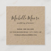 ミニマリスフェミニントの田舎のクラフト紙 スクエア名刺 (裏面)