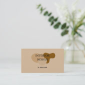 ミニマリスベージュ内装デザイン 名刺 (スタンド正面)