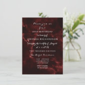 ミニマリスマルーンブルガンディーマーブルイベント抽象芸術 招待状 (スタンド正面)