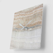 ミニマリスモダントのシックベージュタンの白い灰色大理石 スクエア壁時計 (傾斜)