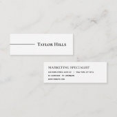 ミニマリスモダントの線名モノクロ スキニー名刺 (正面/裏面)