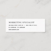 ミニマリスモダントの線名モノクロ スキニー名刺 (裏面)