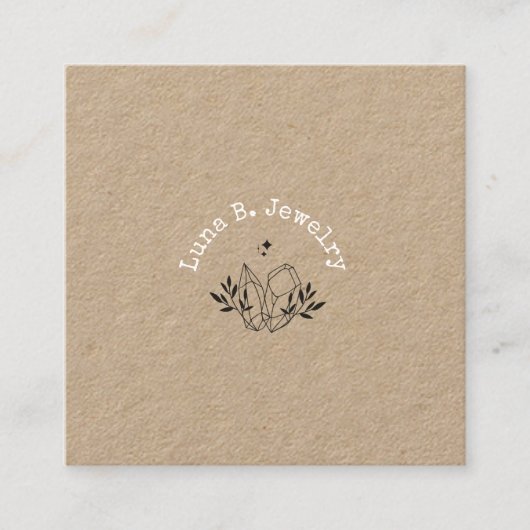 ミニマリスモダントクリスタルデインティジュエリーショップ スクエア名刺 (正面)