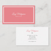 ミニマリスモダントサンゴとホワイトプロフェッショナル 名刺 (正面/裏面)