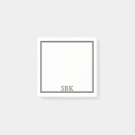ミニマリスモダントダブルスリ縁どーイニシャル ポストイット (正面)