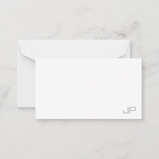 ミニマリスモダントテンプレートモノグラムシンプル ノートカード (裏面)