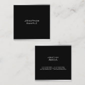 ミニマリスモダントデザインプロフェッショナルシックシルバー スクエア名刺 (正面/裏面)