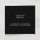 ミニマリスモダントデザインプロフェッショナルシックシルバー スクエア名刺 (裏面)