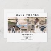 ミニマリスモダントトレンディーコラ結婚ージュの4枚写真 サンキューカード (正面/裏面)