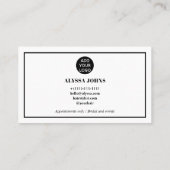 ミニマリスモダントトレンディー美容師のフォトロゴ 名刺 (裏面)