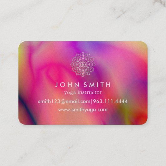 ミニマリスモダントバラ金ゴールドロータスヨガインストラクター 名刺 (裏面)