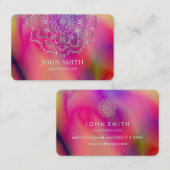 ミニマリスモダントバラ金ゴールドロータスヨガインストラクター 名刺 (正面/裏面)