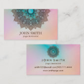 ミニマリスモダントバラ金ゴールドロータスヨガインストラクター 名刺 (正面/裏面)