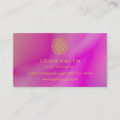 ミニマリスモダントバラ金ゴールドロータスヨガインストラクター 名刺 (裏面)