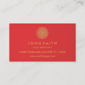 ミニマリスモダントバラ金ゴールドロータスヨガインストラクター 名刺 (裏面)