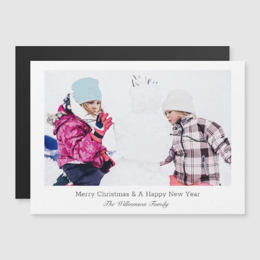 ミニマリスモダントファミリークリスマスフォトホリデー (正面/裏面)