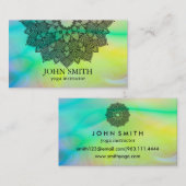 ミニマリスモダントホログラフロータスヨガインストラクター 名刺 (正面/裏面)