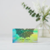 ミニマリスモダントホログラフロータスヨガインストラクター 名刺 (スタンド正面)