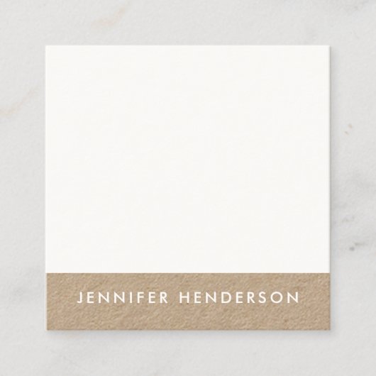 ミニマリスモダントホワイト粗野クラフトプロフェッショナル スクエア名刺 (正面)