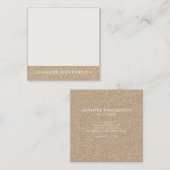 ミニマリスモダントホワイト粗野クラフトプロフェッショナル スクエア名刺 (正面/裏面)