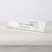 ミニマリスモダントマーブルカスタム机用ネームプレート デスクネームプレート (正面)