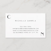 ミニマリスモダントラグジュアリーフロントアンドバックモノグラムB 名刺 (裏面)