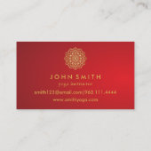 ミニマリスモダントレッド金ゴールドロータスヨガインストラクター 名刺 (裏面)