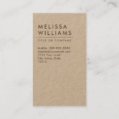 ミニマリスモダント垂直クラフト紙 名刺 (裏面)