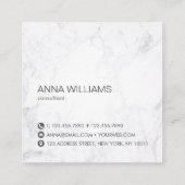 ミニマリスモダント大理石ダークグレーソーシャルメディア スクエア名刺 (裏面)