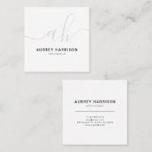 ミニマリスモダント手書きモノグラム スクエア名刺 (正面/裏面)